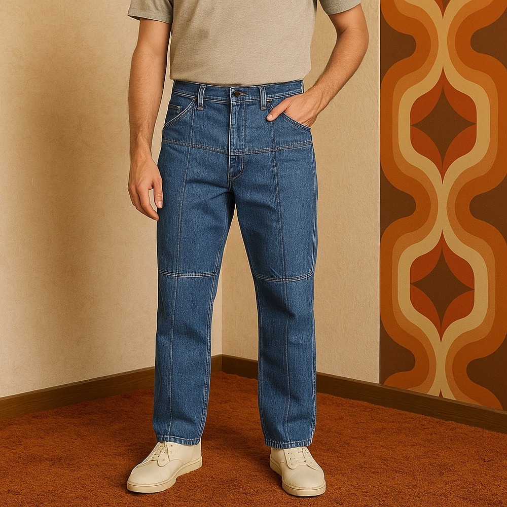 Vintage Brittania Jeans Patchwork Paneled Seams‎ Dark Wash Denim Tapered Jeans